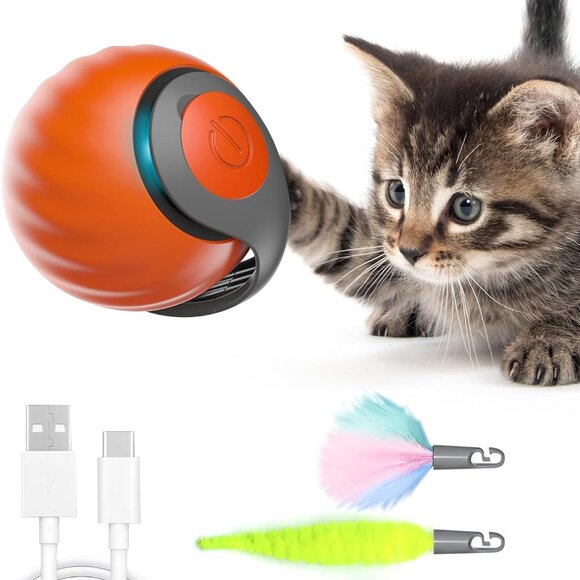 Other - Speedy Tail 2.0 Interactive Cat Toy, 2025 Smart Rolling Ball for Pets, Automatic